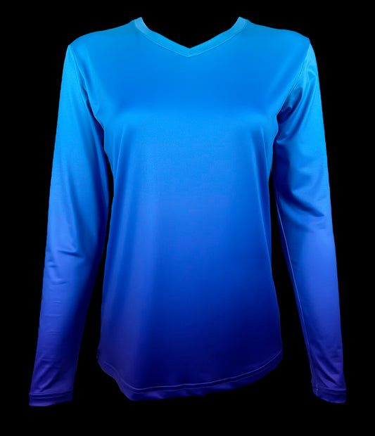CASTAWAY Women's Blue Fade Long Sleeve Sun Protective shirt