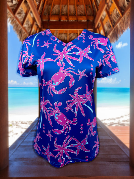 CASTAWAY Women's Crab Island Short Sleeve Performance shirt