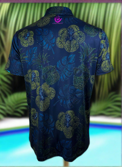 CASTAWAY Mens Pineapple Paradise Performance Button Up shirt
